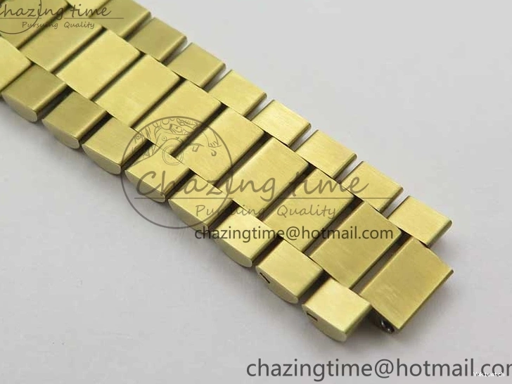 Black 40mm YG 228239 904 Version YG Bracelet Dial Markers BP A2836 Stick New Day-Date Dial on President 0420